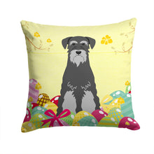 Load image into Gallery viewer, Easter Eggs Standard Schnauzer Black Grey Throw Pillow - 14x14 Decorative Pillow – Art for Your Home &amp; Patio BB6034PW1414