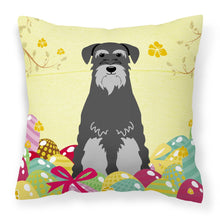 Load image into Gallery viewer, Easter Eggs Standard Schnauzer Black Grey Fabric Decorative Pillow BB6034PW1818