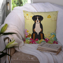 Load image into Gallery viewer, Easter Eggs Greater Swiss Mountain Dog Throw Pillow - 14x14 Decorative Pillow – Art for Your Home &amp; Patio BB6037PW1414
