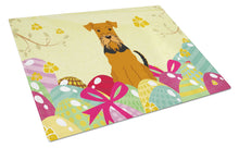 Load image into Gallery viewer, Easter Eggs Airedale Glass Cutting Boards – Durable, Decorative Kitchen Art Large BB6041LCB