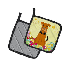 Load image into Gallery viewer, Easter Eggs Airedale Pot Holders - Set of 2 - Heat-Resistant Kitchen Essentials BB6041PTHD