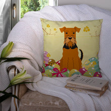 Load image into Gallery viewer, Easter Eggs Airedale Throw Pillow - 14x14 Decorative Pillow – Art for Your Home &amp; Patio BB6041PW1414