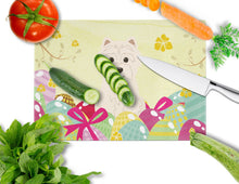 Load image into Gallery viewer, Easter Eggs Westie Glass Cutting Boards – Durable, Decorative Kitchen Art Large BB6042LCB