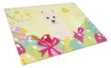 Load image into Gallery viewer, Easter Eggs Westie Glass Cutting Boards – Durable, Decorative Kitchen Art Large BB6042LCB