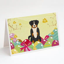 Load image into Gallery viewer, Easter Eggs Appenzeller Sennenhund Greeting Cards -  Blank Note Cards – 8-Pack of Artist-Designed Cards with Envelopes