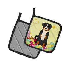 Load image into Gallery viewer, Easter Eggs Appenzeller Sennenhund Pot Holders - Set of 2 - Heat-Resistant Kitchen Essentials BB6043PTHD