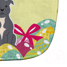 Load image into Gallery viewer, Easter Eggs Staffordshire Bull Terrier Blue Baby Bib BB6046BIB