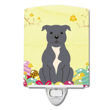 Load image into Gallery viewer, Easter Eggs Staffordshire Bull Terrier Blue Ceramic Night Light BB6046CNL
