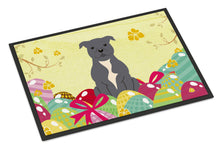 Load image into Gallery viewer, Easter Eggs Staffordshire Bull Terrier Blue Doormat - 18x27 Decorative Floor Mat – Indoor/Outdoor Rug with Artistic Flair BB6046MAT