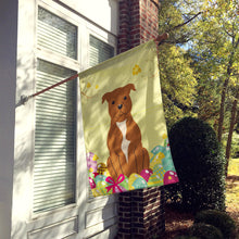 Load image into Gallery viewer, Easter Eggs Staffordshire Bull Terrier Brown Flag Canvas House Size BB6047CHF