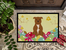 Load image into Gallery viewer, Easter Eggs Staffordshire Bull Terrier Brown Doormat - 24x36 Decorative Floor Mat – Indoor/Outdoor Rug with Artistic Flair BB6047JMAT