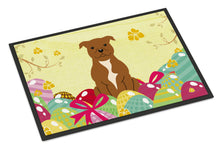 Load image into Gallery viewer, Easter Eggs Staffordshire Bull Terrier Brown Doormat - 24x36 Decorative Floor Mat – Indoor/Outdoor Rug with Artistic Flair BB6047JMAT