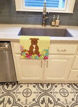 Load image into Gallery viewer, Easter Eggs Staffordshire Bull Terrier Brown Kitchen Towel – Artistic Dish Towel for Everyday Use BB6047KTWL