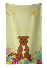 Load image into Gallery viewer, Easter Eggs Staffordshire Bull Terrier Brown Kitchen Towel – Artistic Dish Towel for Everyday Use BB6047KTWL