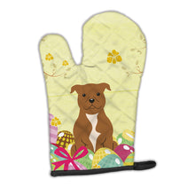 Load image into Gallery viewer, Easter Eggs Staffordshire Bull Terrier Brown Oven Mitt BB6047OVMT