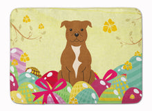 Load image into Gallery viewer, Easter Eggs Staffordshire Bull Terrier Brown Machine Washable Memory Foam Mat BB6047RUG