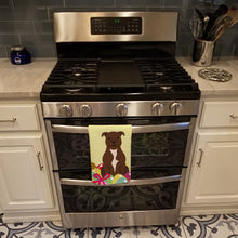 Load image into Gallery viewer, Easter Eggs Staffordshire Bull Terrier Chocolate Kitchen Towel – Artistic Dish Towel for Everyday Use BB6048KTWL