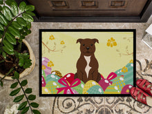 Load image into Gallery viewer, Easter Eggs Staffordshire Bull Terrier Chocolate Doormat - 18x27 Decorative Floor Mat – Indoor/Outdoor Rug with Artistic Flair BB6048MAT