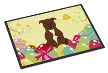 Load image into Gallery viewer, Easter Eggs Staffordshire Bull Terrier Chocolate Doormat - 18x27 Decorative Floor Mat – Indoor/Outdoor Rug with Artistic Flair BB6048MAT
