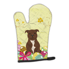 Load image into Gallery viewer, Easter Eggs Staffordshire Bull Terrier Chocolate Oven Mitt BB6048OVMT