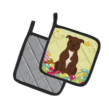 Load image into Gallery viewer, Easter Eggs Staffordshire Bull Terrier Chocolate Pot Holders - Set of 2 - Heat-Resistant Kitchen Essentials BB6048PTHD