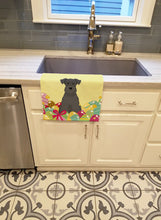 Load image into Gallery viewer, Easter Eggs Miniature Schanuzer Black Kitchen Towel – Artistic Dish Towel for Everyday Use BB6051KTWL