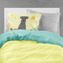 Load image into Gallery viewer, Easter Eggs Miniature Schanuzer Black Fabric Standard Pillowcase – Artistic Decorative Front, White Back BB6051PILLOWCASE
