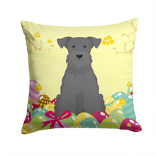 Load image into Gallery viewer, Easter Eggs Miniature Schanuzer Black Throw Pillow - 14x14 Decorative Pillow – Art for Your Home &amp; Patio BB6051PW1414