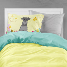Load image into Gallery viewer, Easter Eggs Miniature Schanuzer Black Silver Fabric Standard Pillowcase – Artistic Decorative Front, White Back BB6052PILLOWCASE
