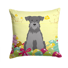 Load image into Gallery viewer, Easter Eggs Miniature Schanuzer Black Silver Throw Pillow - 14x14 Decorative Pillow – Art for Your Home &amp; Patio BB6052PW1414