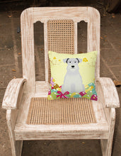 Load image into Gallery viewer, Easter Eggs Miniature Schanuzer White Fabric Decorative Pillow BB6053PW1818