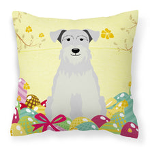 Load image into Gallery viewer, Easter Eggs Miniature Schanuzer White Fabric Decorative Pillow BB6053PW1818