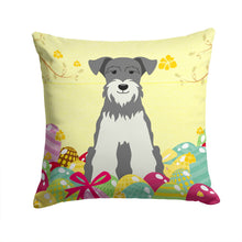 Load image into Gallery viewer, Easter Eggs Miniature Schanuzer Salt and Pepper Throw Pillow - 14x14 Decorative Pillow – Art for Your Home &amp; Patio BB6054PW1414