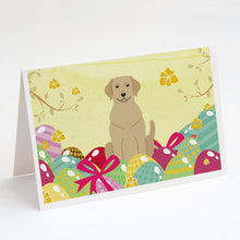 Load image into Gallery viewer, Easter Eggs Yellow Labrador Greeting Cards -  Blank Note Cards – 8-Pack of Artist-Designed Cards with Envelopes