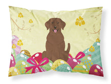 Load image into Gallery viewer, Easter Eggs Chocolate Labrador Fabric Standard Pillowcase – Artistic Decorative Front, White Back BB6056PILLOWCASE