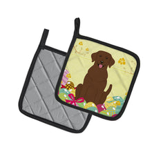 Load image into Gallery viewer, Easter Eggs Chocolate Labrador Pot Holders - Set of 2 - Heat-Resistant Kitchen Essentials BB6056PTHD