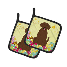 Load image into Gallery viewer, Easter Eggs Chocolate Labrador Pot Holders - Set of 2 - Heat-Resistant Kitchen Essentials BB6056PTHD