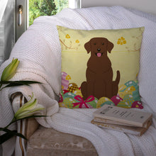 Load image into Gallery viewer, Easter Eggs Chocolate Labrador Throw Pillow - 14x14 Decorative Pillow – Art for Your Home &amp; Patio BB6056PW1414