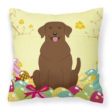 Load image into Gallery viewer, Easter Eggs Chocolate Labrador Fabric Decorative Pillow BB6056PW1818