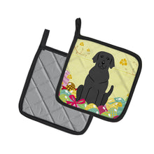 Load image into Gallery viewer, Easter Eggs Black Labrador Pot Holders - Set of 2 - Heat-Resistant Kitchen Essentials BB6057PTHD