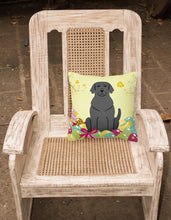 Load image into Gallery viewer, Easter Eggs Black Labrador Fabric Decorative Pillow BB6057PW1818