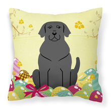 Load image into Gallery viewer, Easter Eggs Black Labrador Fabric Decorative Pillow BB6057PW1818