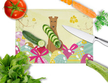 Load image into Gallery viewer, Easter Eggs Irish Terrier Glass Cutting Boards – Durable, Decorative Kitchen Art Large BB6062LCB