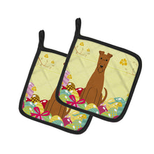 Load image into Gallery viewer, Easter Eggs Irish Terrier Pot Holders - Set of 2 - Heat-Resistant Kitchen Essentials BB6062PTHD