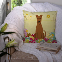 Load image into Gallery viewer, Easter Eggs Irish Terrier Throw Pillow - 14x14 Decorative Pillow – Art for Your Home &amp; Patio BB6062PW1414
