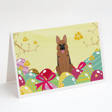 Load image into Gallery viewer, Easter Eggs German Shepherd Greeting Cards -  Blank Note Cards – 8-Pack of Artist-Designed Cards with Envelopes