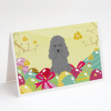 Load image into Gallery viewer, Easter Eggs Poodle Silver Greeting Cards -  Blank Note Cards – 8-Pack of Artist-Designed Cards with Envelopes