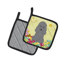 Load image into Gallery viewer, Easter Eggs Poodle Silver Pot Holders - Set of 2 - Heat-Resistant Kitchen Essentials BB6068PTHD