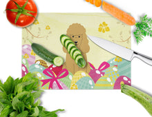Load image into Gallery viewer, Easter Eggs Poodle Tan Glass Cutting Boards – Durable, Decorative Kitchen Art Large BB6069LCB