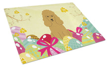 Load image into Gallery viewer, Easter Eggs Poodle Tan Glass Cutting Boards – Durable, Decorative Kitchen Art Large BB6069LCB